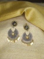 Silver tales, Sterling Silver Jhumkas Silver Gold Polished Jhumkas Silver Dual Tone Suryakanti Dangler