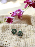 Sterling Silver Zircon Stud Silver Emerald Kemp Stud by silver tales