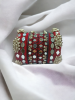 Rabari bangles | Navratri special | maroon mirror bangles | size 2.4