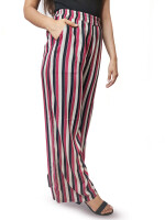 Women's pair of multi stripe palazzo pants, with elasticated waistband with two pockets at the front.