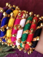 Multi color Gungroo bangle set (6psc)