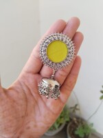 Rainvas Yellow 2 way studs and jhumka