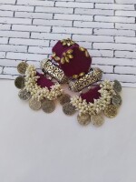 Rainvas Wine color coins beaded earrings