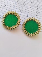 Rainvas Green kundan studs earrings for women