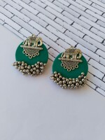 Rainvas Sea green silver elephant studs earrings