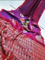 Linen Floral And Patta Pallu Handloom Saree