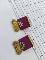 Rainvas Maroon earrings with golden bottom