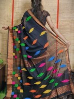 Pure cotton hand work motif jamdani saree