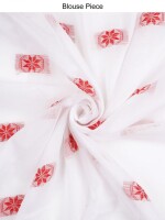 Red & White Cotton Saree