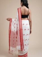 Red & White Cotton Saree