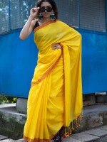 Mul cotton plain Saree