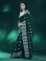 Pure Cotton Geometric Border Handloom saree