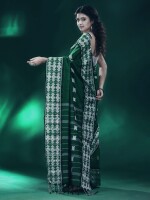 Pure Cotton Geometric Border Handloom saree