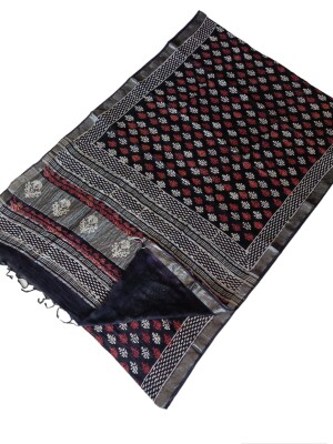 Linen Rich Hand Block Printed Sarees