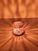 MBSC Natural Marble Tealight Tea Light Holder or Jewellery Box with jaali Work