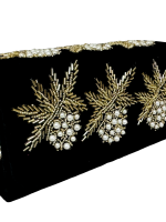 Beautiful black velvet bridal clutch