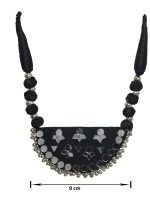 Black  Semi Circle Fabric Necklace for for Girls and Women by Divya