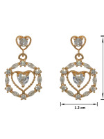 American Diamond Heart Shape Earring by Divya