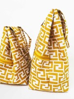 Mustard Geometric Lunch Bag