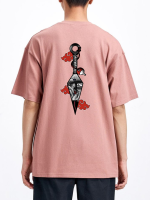 Anime Artistry: Oversized Masterpiece Salmon Pink T-shirt