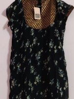 Beautiful Black flowered Georgette kurti