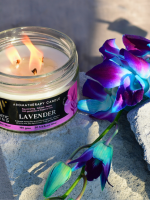 Aesthetic Living 3 wick Soy Wax Lavender Candle,a green alternative to paraffin wax.