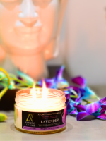 Aesthetic Living 3 wick Soy Wax Lavender Candle,a green alternative to paraffin wax.