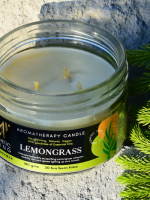 Aesthetic Living 3 wick Soywax Lemongrass Candle,This non-toxic candle provides a clean burn with only Fragrance released into the air.