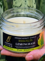 Aesthetic Living 3 wick Soywax Lemongrass Candle,This non-toxic candle provides a clean burn with only Fragrance released into the air.