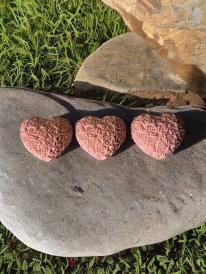 Designer Handmade Heart of Tiny Roses Soap - Set of 3