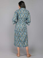 Floral Pattern Kimono Robe Long Bathrobe For Women (Multi)-KM-96