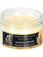 Aesthetic Living 3 wick Soywax Sandalwood Candle,a green alternative to paraffin wax. This non-toxic candle provides a clean burn with only Fragrance