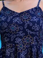 Roz Blue Ankle Length Sleeveless Rayon Kurti for Women (Blue)-KR-18