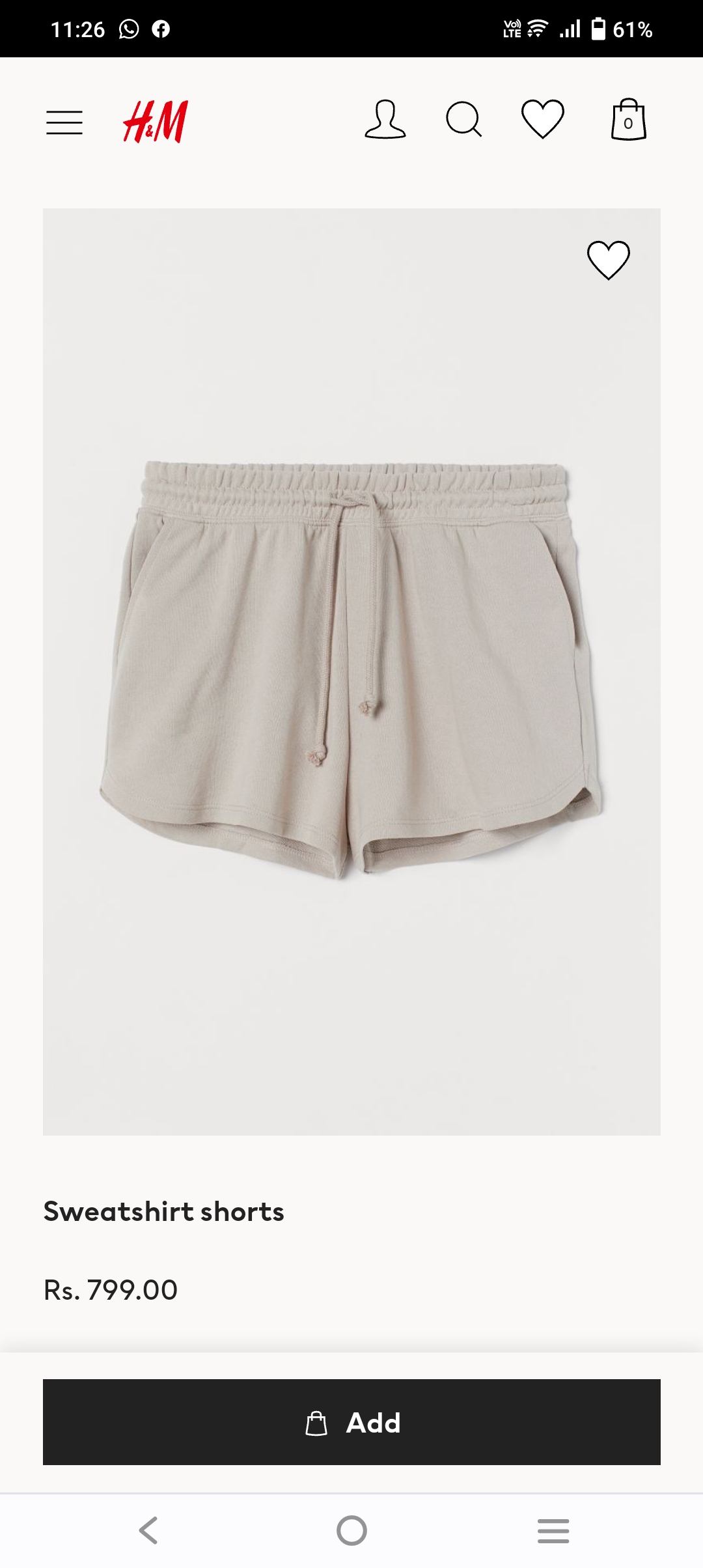 White shorts cheap h and m