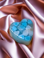 Sweet Hearts- Blue ,Handmade Glycerin Soap with Peppermint Essential Oil