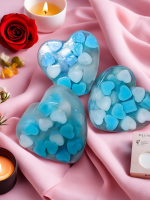 Sweet Hearts- Blue ,Handmade Glycerin Soap with Peppermint Essential Oil