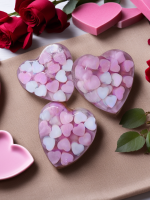 Aesthetic Living Sweet Hearts- Pink, Handmade Glycerin Soap with Rose Essential Oil