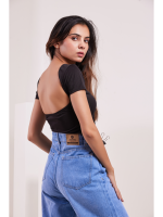 Premium Backless Crop Tee Top