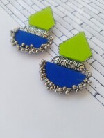 Rainvas Parrot green and blue earrings