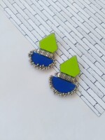 Rainvas Parrot green and blue earrings