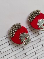 Rainvas Pink silver charm elephant studs earrings