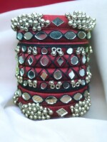 Rabari bangles | Navratri special | maroon mirror bangles | size 2.4