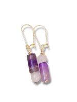 Trendy Mismatched Chic Purple Onyx Dangler Earrings for unique fashion statement