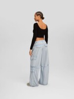 Faded multi pocket relaxed fit pant