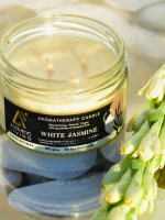 Aesthetic Living 3 wick Soy wax White Jasmine Candle, a green alternative to paraffin wax.