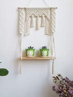 Macrame Wall Hanging Shelf, Cotton Rope