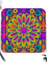 Vibrant Flower Round & Square Coasters Set of 6