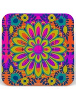 Vibrant Flower Round & Square Coasters Set of 6