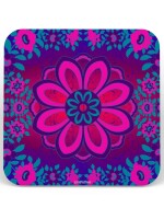 Sparkling Flower Round & Square Coaster Set of 6 Pcs