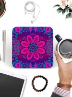 Sparkling Flower Round & Square Coaster Set of 6 Pcs